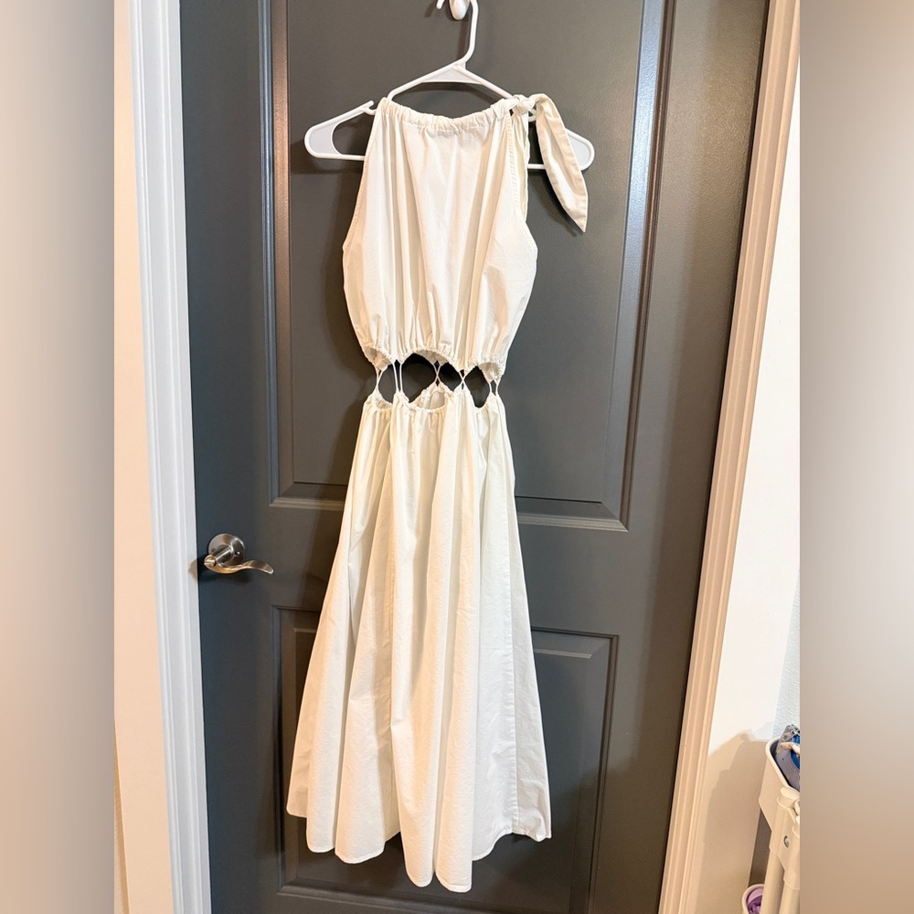 Kids Cream Cutout Halter Dress